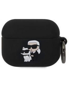 Karl Lagerfeld 3D Logo NFT Karl and Choupette Silicone Case for AirPods Pro Black